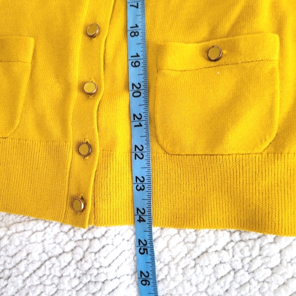 Banana Republic Golden Yellow Knit Cardigan Sweater size S - Picture 5 of 13